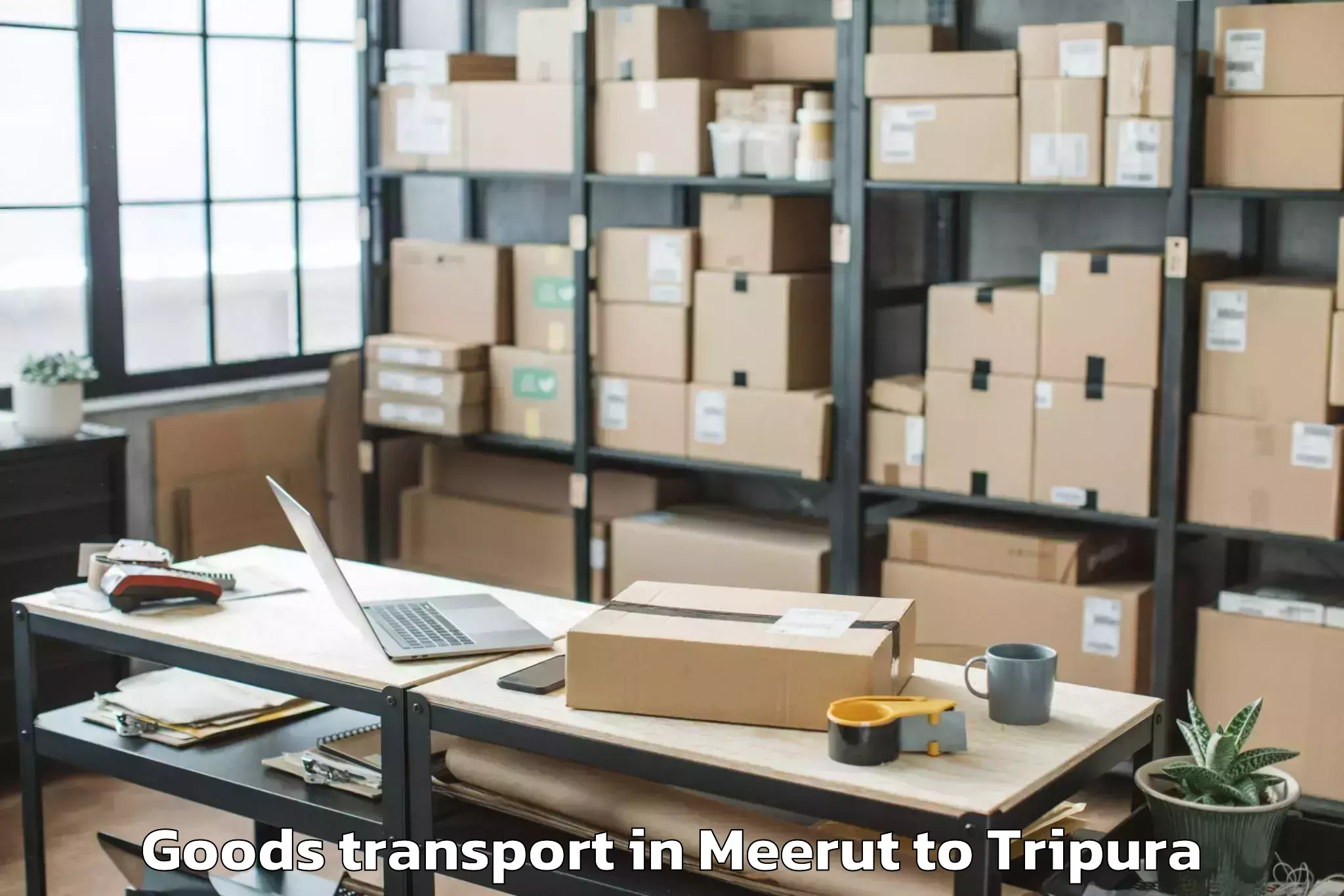 Quality Meerut to Udaipur Tripura Goods Transport